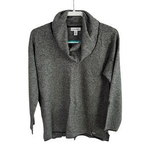 Calvin Klein Women's Sweater Size Medium Gray Cowl Neck Long Sleeves